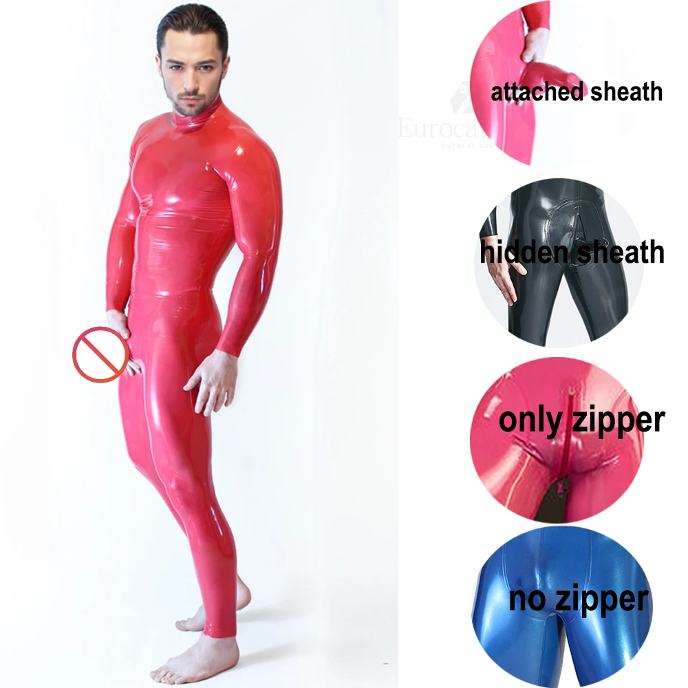

Latex Natural Fetish sexy suit Latex male Handmade rubber Men Cosplay Club Costume bodysuit catsuit