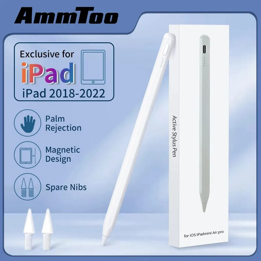 Stylus Pen For Apple Pencil with Led Indicators Palm Rejection Touch Pencil for 2022 2021 2020 2019 2018 iPad 30Min Fast Charge