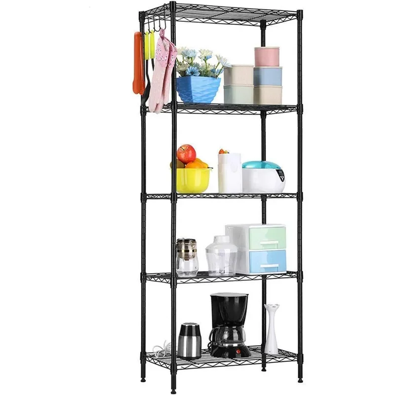 Changeable Assembly Floor Standing Carbon Steel Storage Rack Black