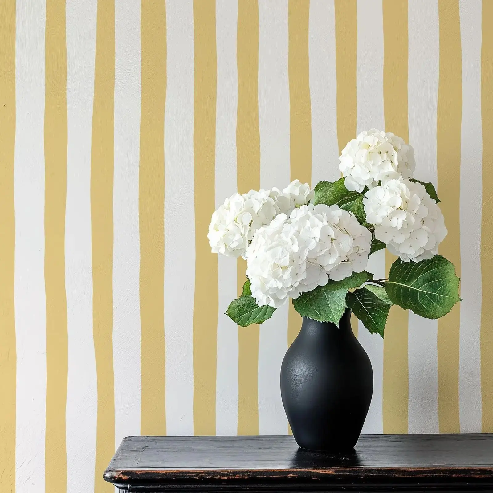 Sunshine Yellow Wobbly Stripes Wallpaper Peel and Stick,Soft Painterly Striped Wall Mural For Baby Nursery,Or Traditional Papers