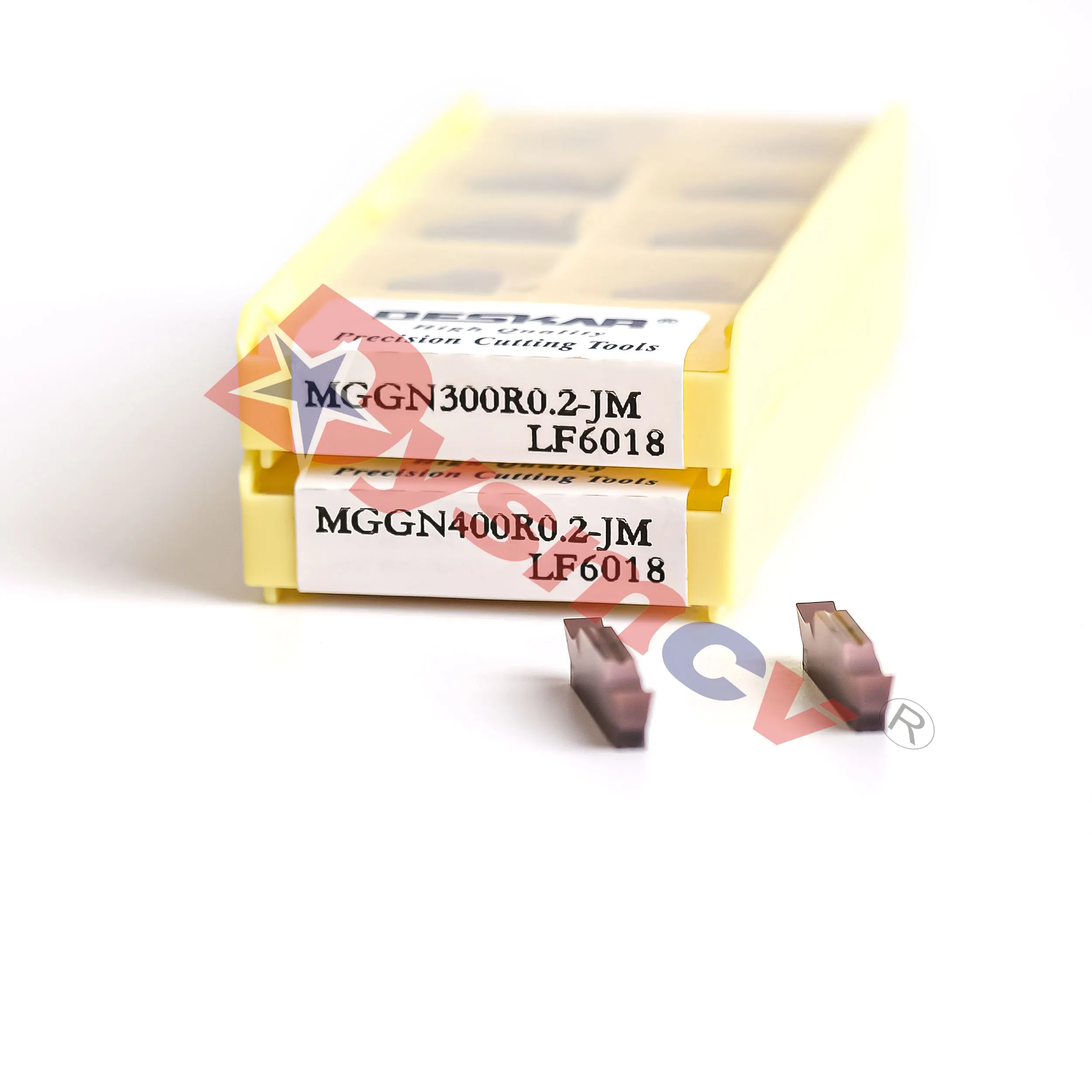 DESKAR CNC pisau pemotong MGGN300R0.2-JM MGGN400R0.2-JM LF6018 CNC alat bubut karbida Grooving sisipan pengolahan baja tahan karat