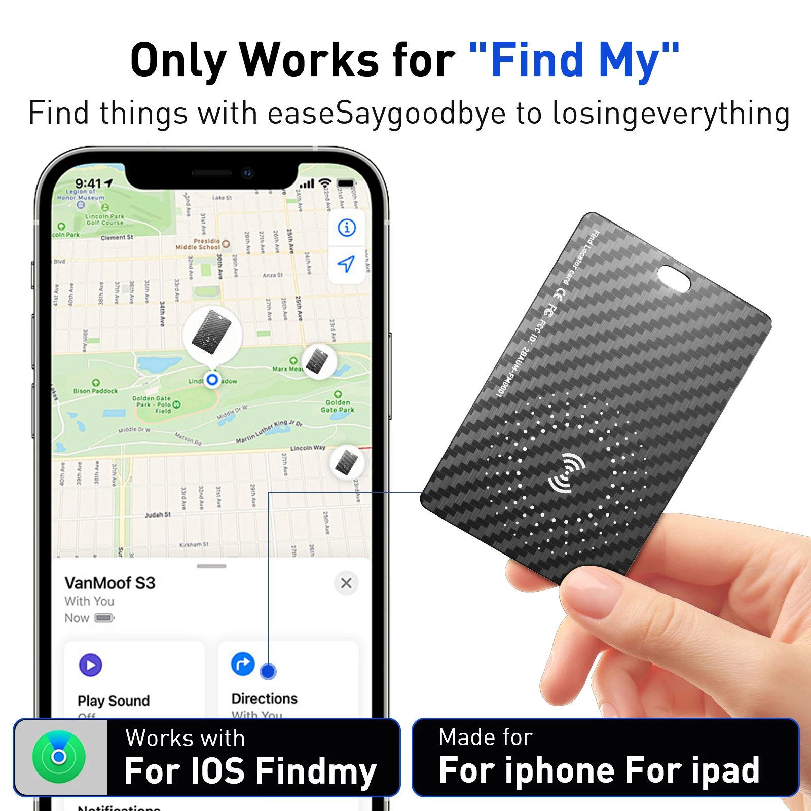 

Тонкая карта-трекер для кошелька, беспроводная зарядка, совместимость с функцией «Найти» (только для iOS), глобальный трекинг, для поиска кошелька