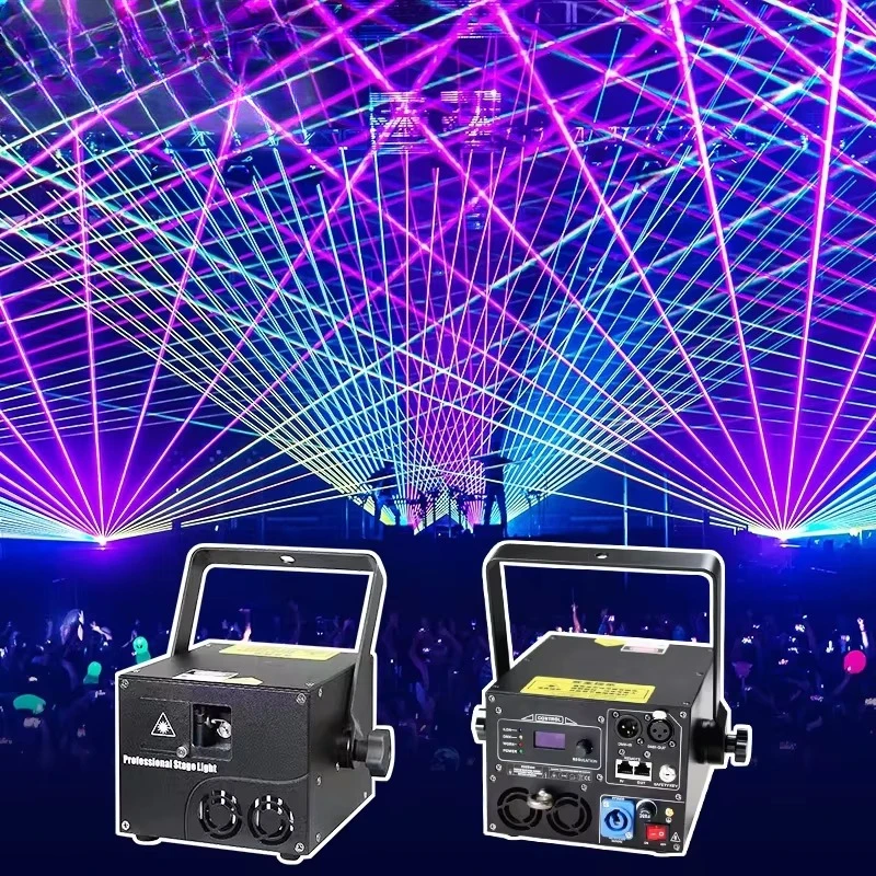 Laser Show ILDA 3d Laser Projector Party Disco Stage Full Color Lazer Animation Dj Lasar Light for Night Club