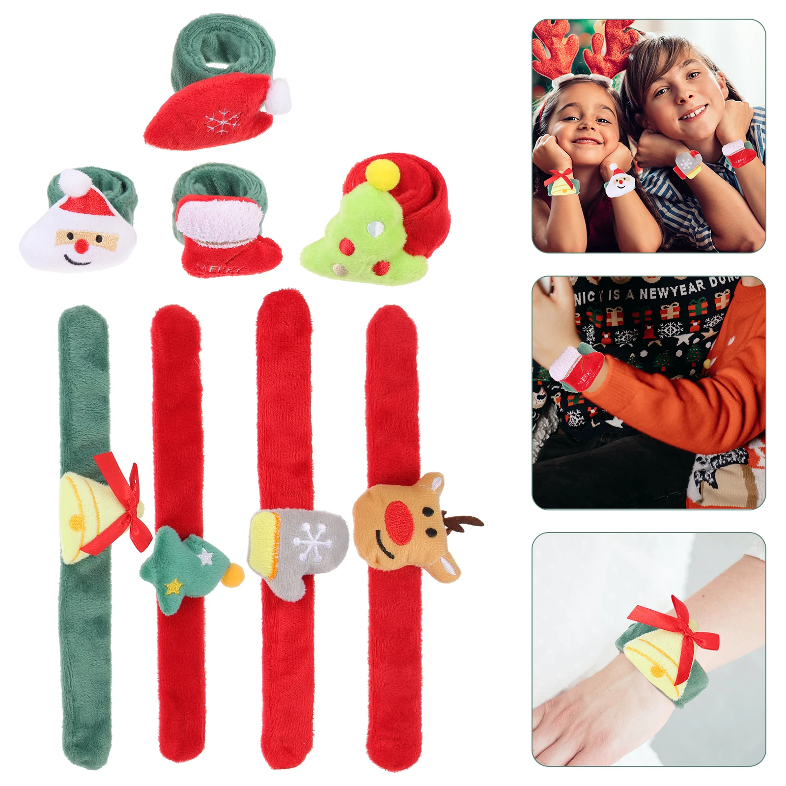 

8pcs Kids Bracelets Festival Slap Rings Slap Wristbands Party Lovely Gift For Children Comfortable Lightweight