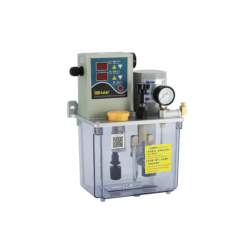 2L Lubricating Oil Pump Automatic Lubricating Oil Pump with Pressure Gauge CNC Electromagnetic Lubricating Pump Lubricator