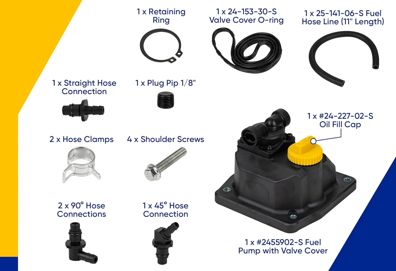 2455902-S Fuel Pump Kit  For Kohler CH18 CH21 CH22 CH23 CH24 CH25 CH640 CH670 CH730 CH740 ECH630  ECH730 Engine # 24 559 10 S