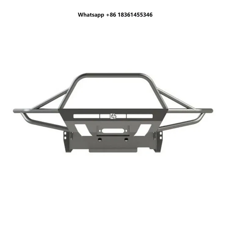 For  Tacoma 2016+ front bumpersBlack steel front bumper with full-height ball-style tow bar with tubular reinforcements,
