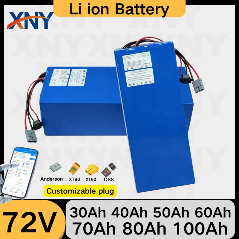 

НОВИНКА: Литий-ионный аккумуляторный блок 72В 40Ач-100Ач с Bluetooth BMS, высокий ток 40А-100А, для электромобилей, адаптируемость 3000Вт-8000Вт