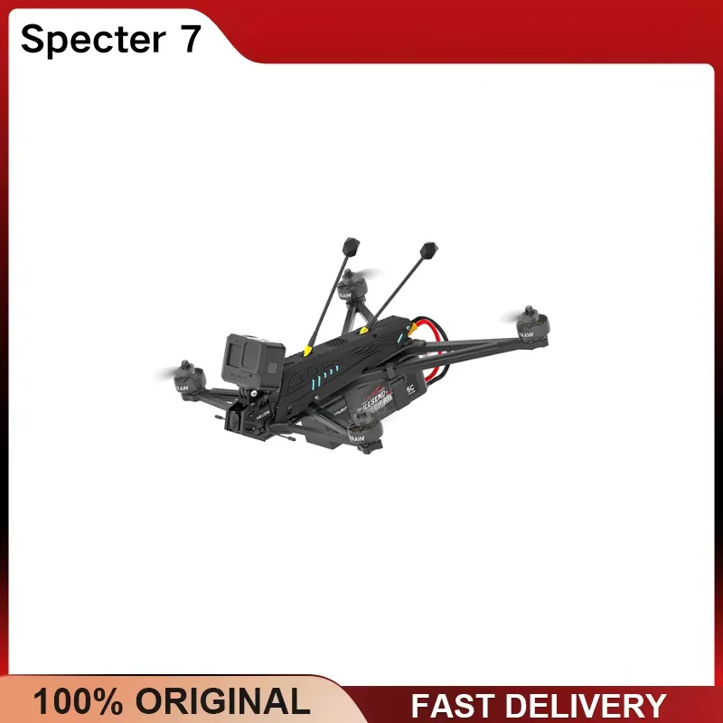 Specter 7 6S HD FPV BNF Drone O4 Air Unit Pro XING2 2806.5 1400KV Black Motor Long Range Racing Quadcopter