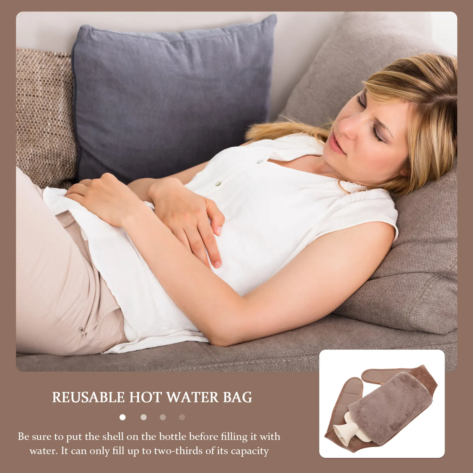 

1 set Hot Water Bottle With Cover Portable Reusable Heating Pad For Pain Relief Outdoor Travel Use Large Capacity Warm Therapy