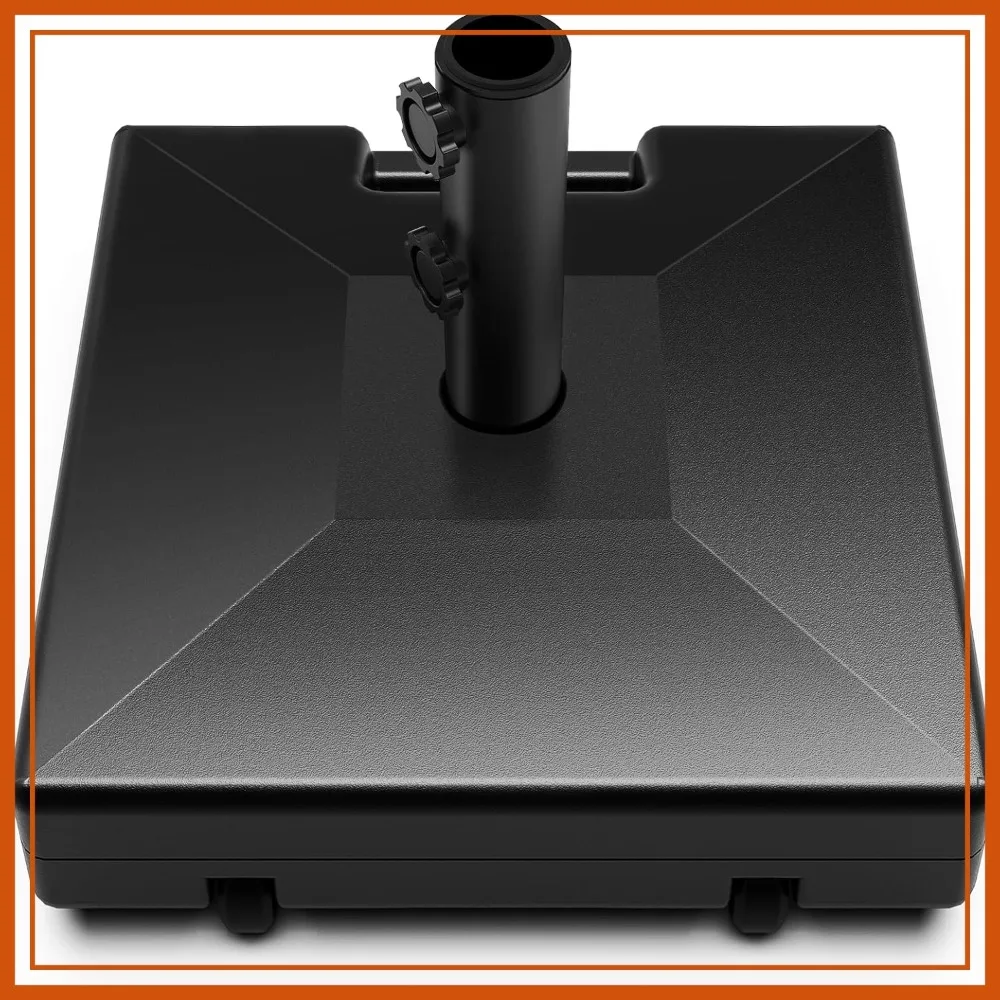

120lbs Patio Umbrella Base with Wheels, Heavy Duty Rust-Resistant Stand, Easy Move Outdoor Base for Patio & Poolside