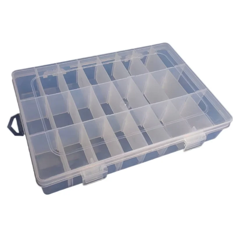 24 Slots Cells Colorful Portable Jewelry Tool Storage Box Container Ring Electronic Parts Screw Beads Organizer Plastic Case