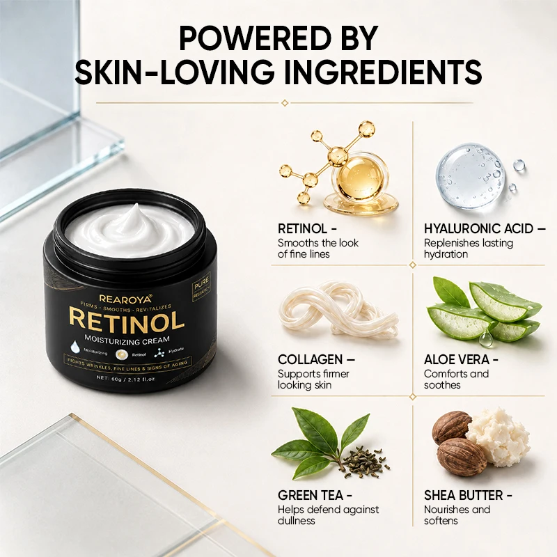 Men's Retinol Facial Moisturizer Cream,Retinol Moisturizing Whitening Smooth Anti-Wrinkle Aging Face Cream,Shrink Pores Skincare