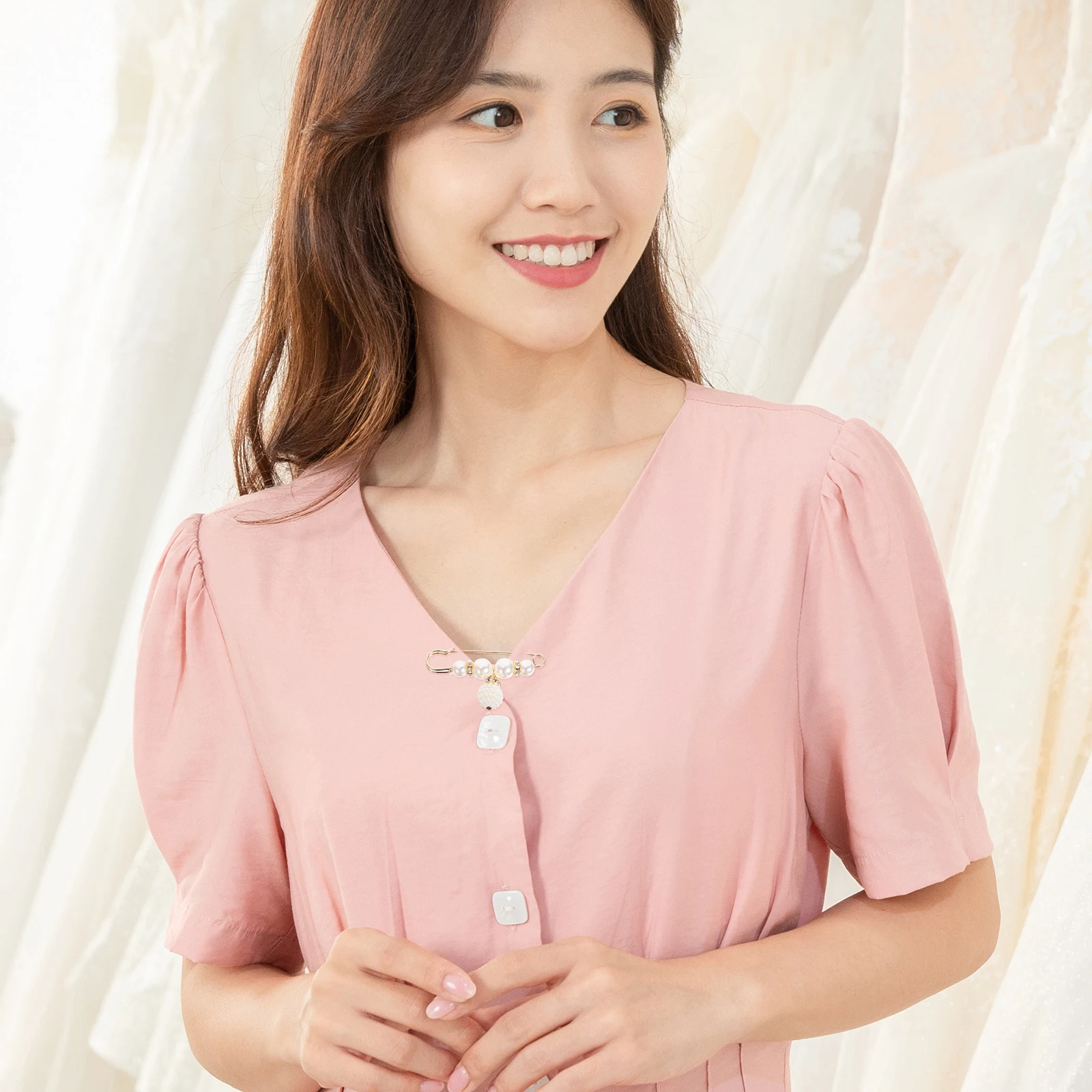 

5pcs Pearl Brooch Safety Pin Women Girls Clothing Dress Sweater Decoration Durable Fashion Accessories