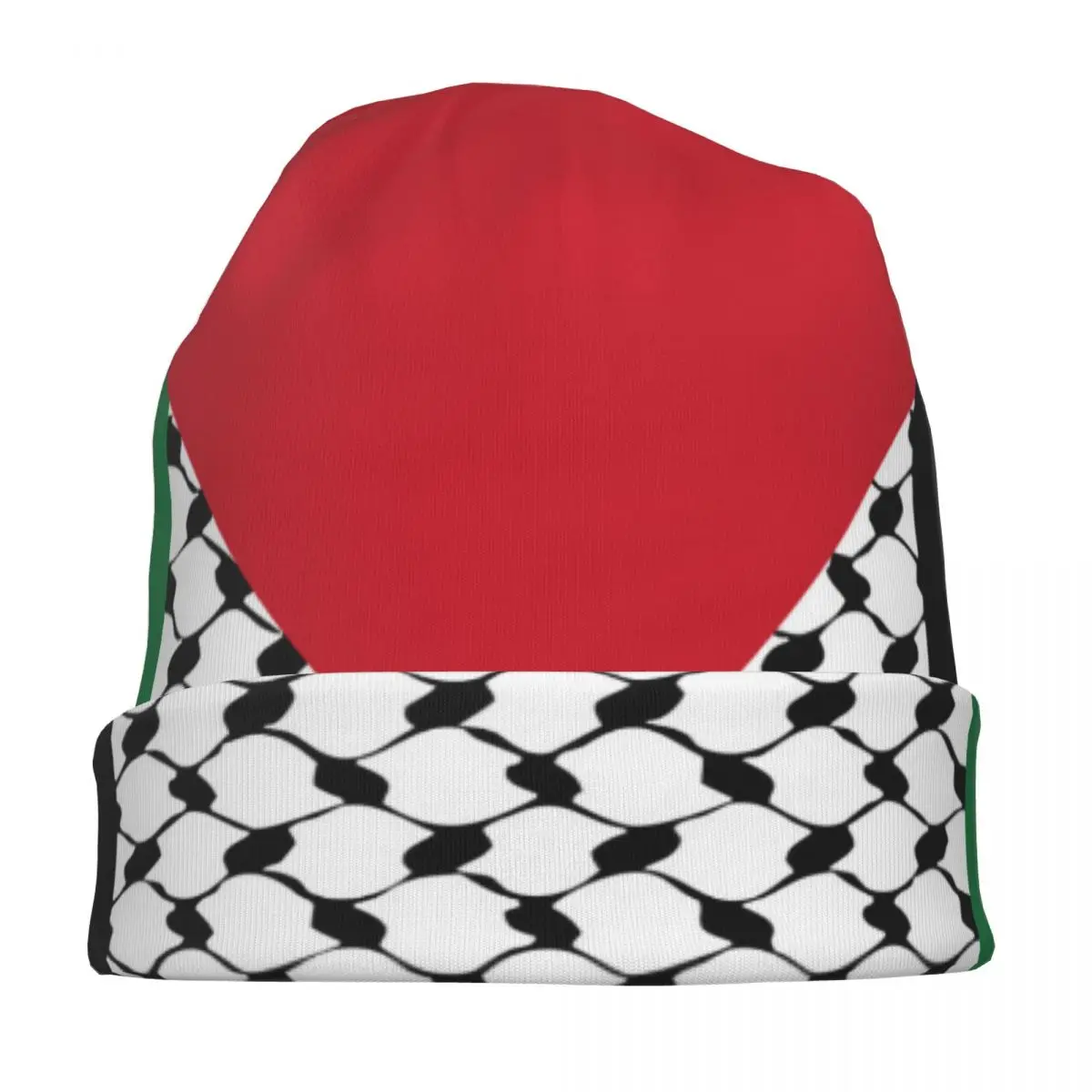 Palestine Bonnet Hats Goth Street Palestinian Hatta Kufiya Keffiyeh Pattern Skullies Beanies Hats Unisex Spring Head Wrap Cap view 3