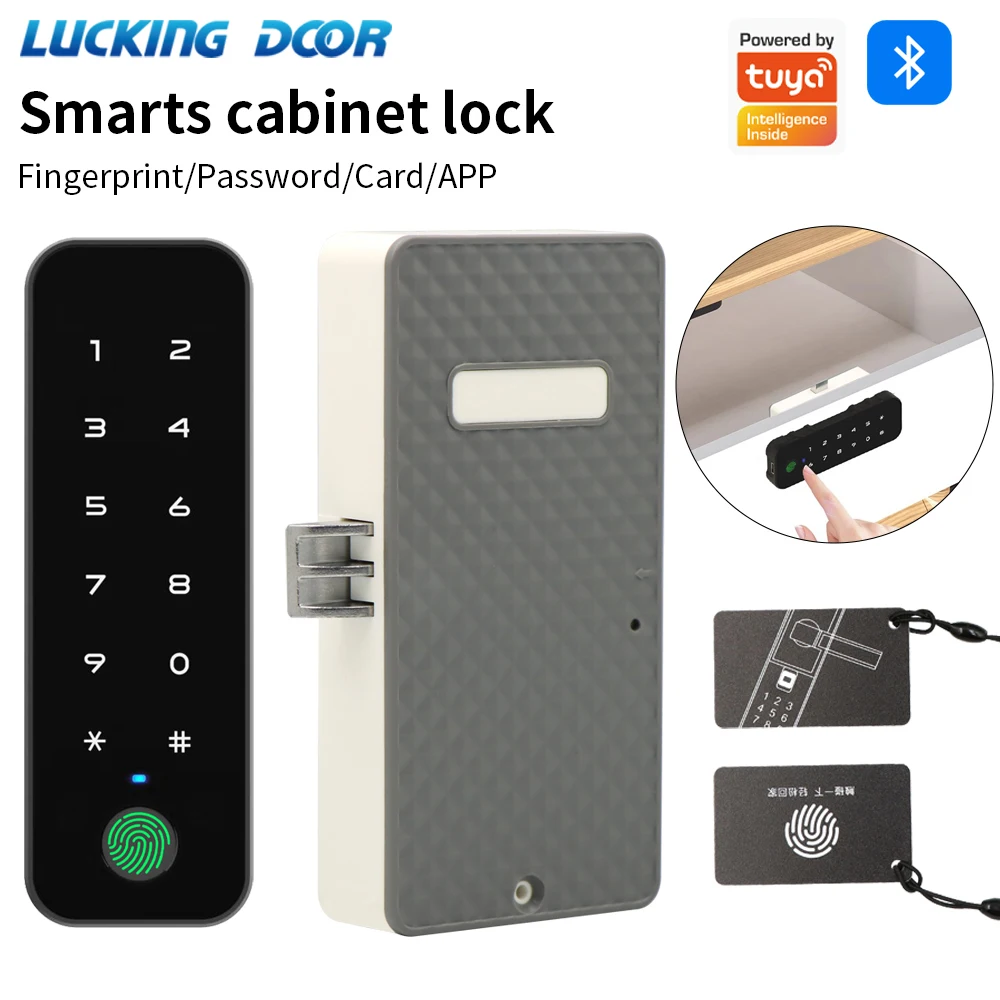 Fingerprint Electronic Cabinet Lock support Tuya app Smart App Unlock Card Digital Password Touch Keypad Wardrobe File Lock