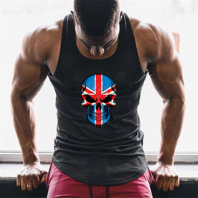 

Men Fitness Muscle Mesh Quick Dry Tank Tops Gym Bodybuilding Workout Sleeveless Vests Summer Breathable Casual Slim Fit T-shirts