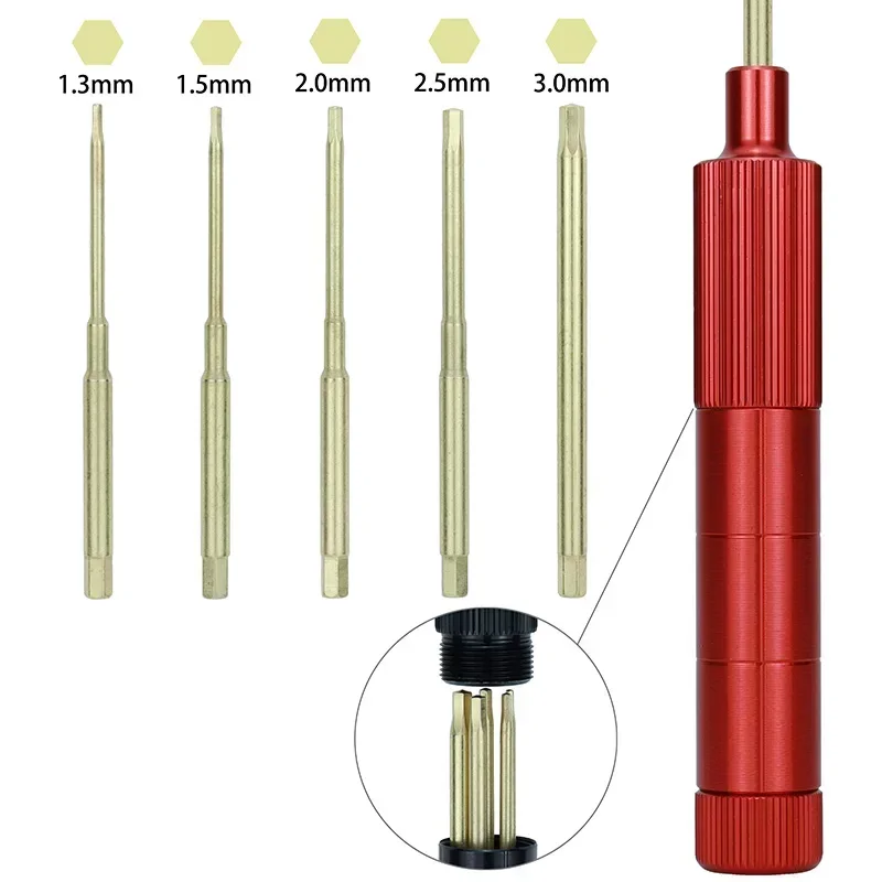 Kit de herramientas de llave de destornillador hexagonal de 1,5/2,0/2,5/3,0mm para Kit de reparación de helicóptero RC Quadcopter modelos RC herramientas manuales de reparación de drones de coche