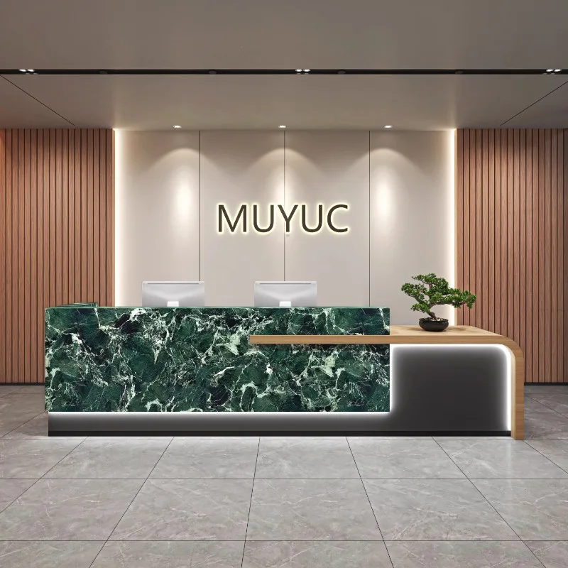 

Modern Creative Reception Desk with Minimalist Style for Customer Center Company Hotel Front Desk Office Furniture Recepção FYRD