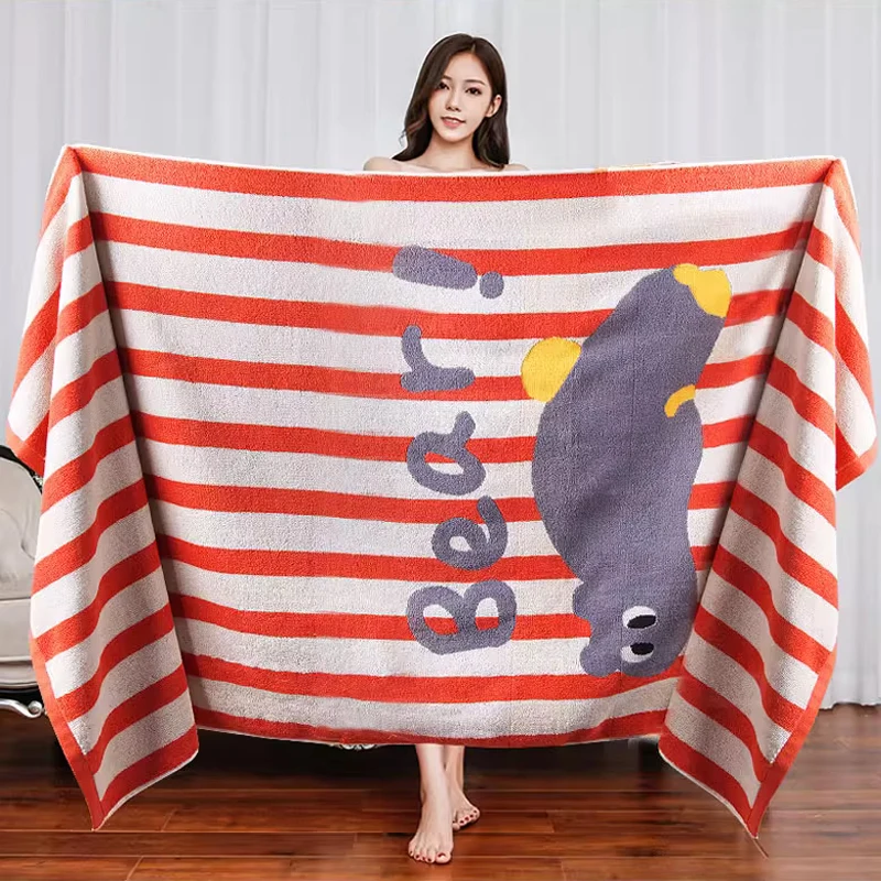 70x140cm Pure cotton bath towel for home use, highly absorbent large cotton towel for adults and couples, thick bathing wrap