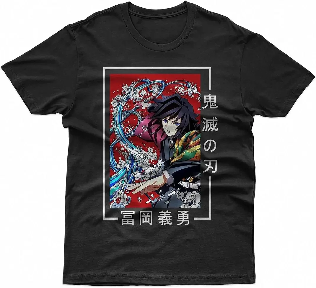 Giyu Tomioka Shirt, Demon Slayer Kimetsu no Yaiba Shirt, Hashira Short Sleeve T-Shirt, Anime Tee, Manga Shirts for Mens