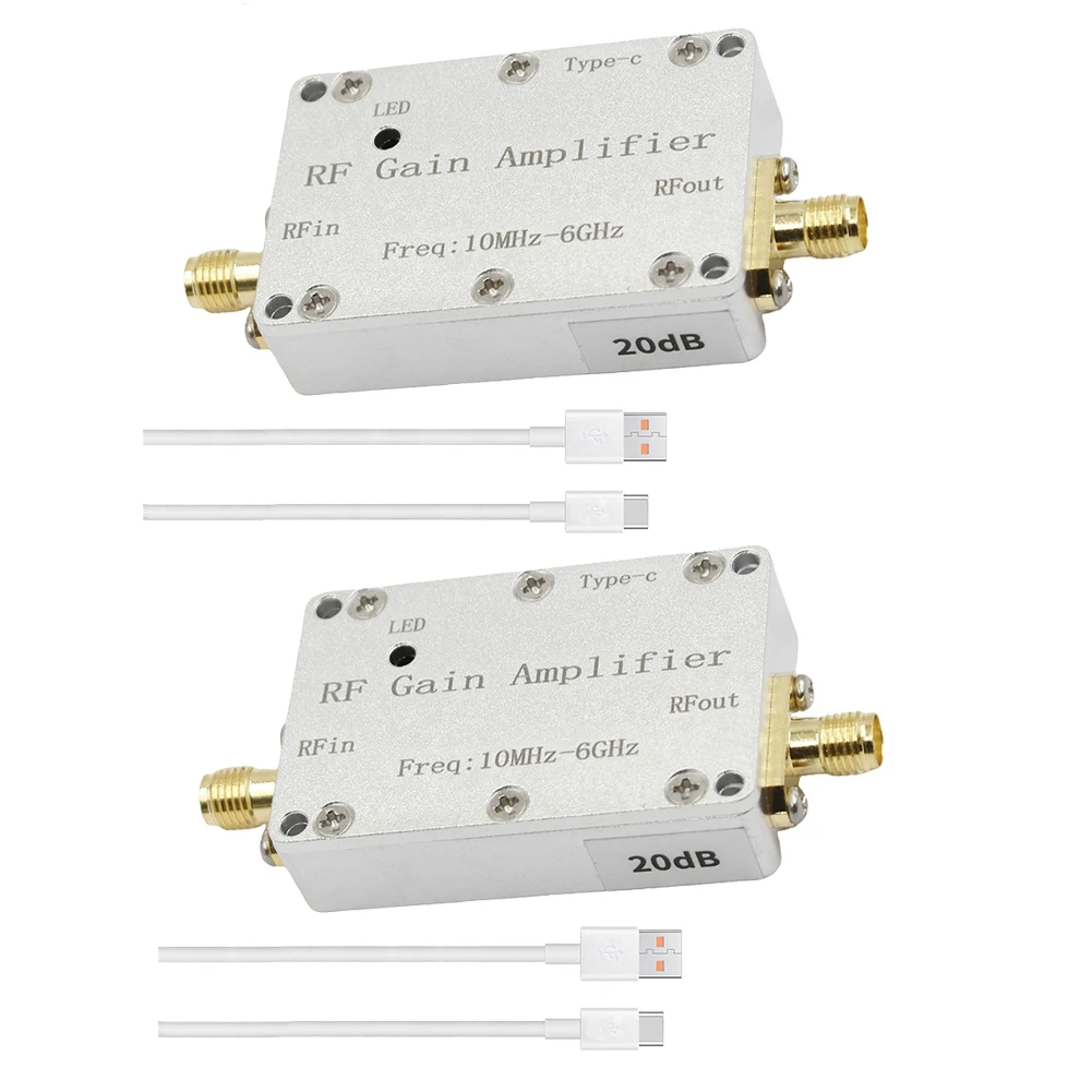 

2PCS 10M-6GHz 20dB RF Gain Amplifier 433M 1.2G 1.5G 2.4G 5.8G Receiving Amplifier Module RF Gain Amplifier