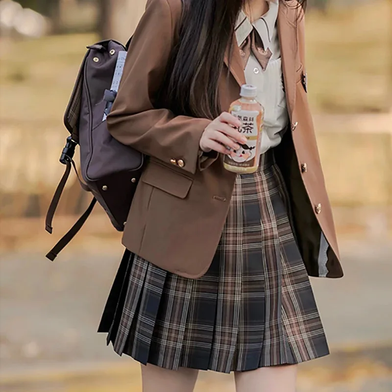 

COSda@Spring New JK Suit Coat Women Girl Brown Blazer Suit Jacket Autumn Top Student College Style Anime Cosplay Costume Cardiga
