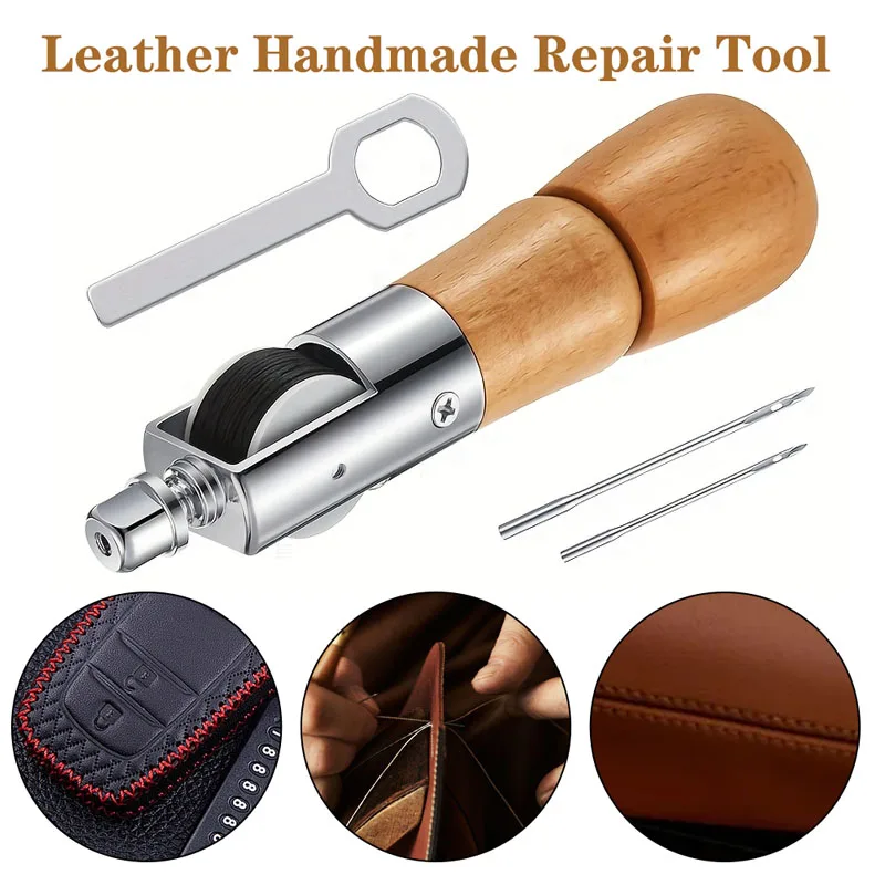 

Canvas Repair Tools Leather Hand Sewing Lock Stitching Tool Needle Thread Leather Stitching Tool Belt Strips Shoemaker