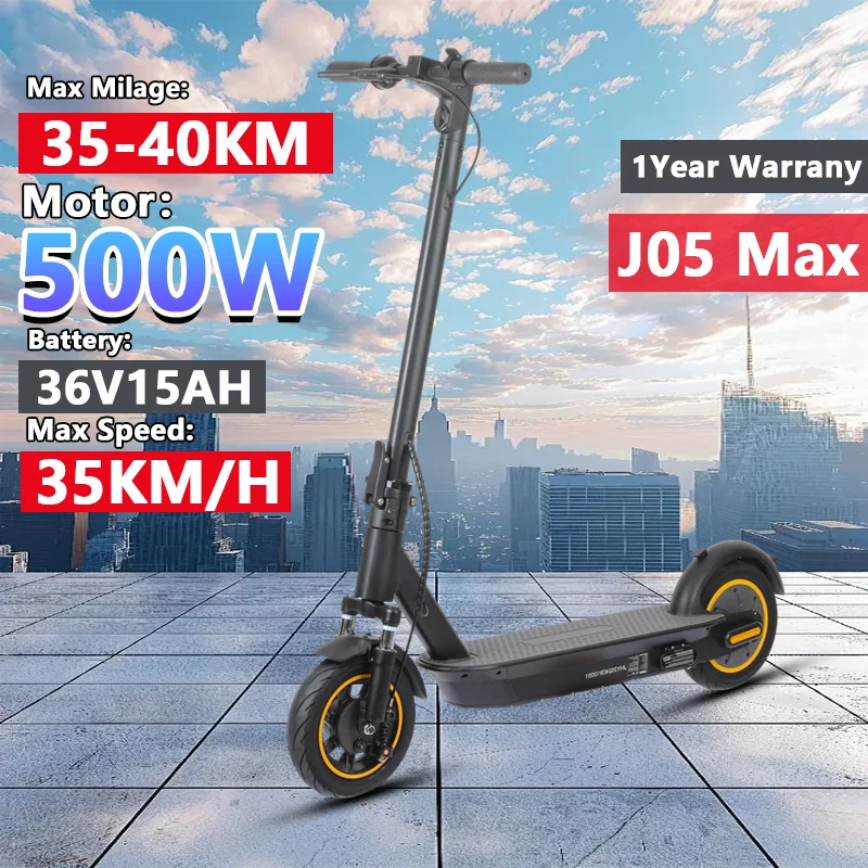 

J05 MAX Electric Scooter 500W Motor 36V15AH Battery EScooter with Smart APP & LCD Display Foldable E-Scooters for Adults City