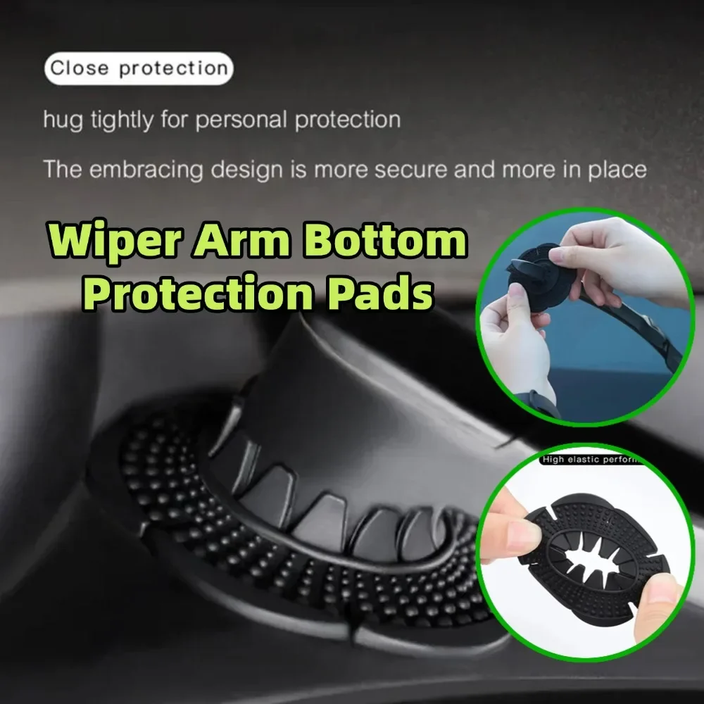 2/4/6pcs Universal Car Windshield Wiper Protective Cover Silicone Wiper Arm Bottom Protection Pads Leaf Falling Wiper Hole Cover