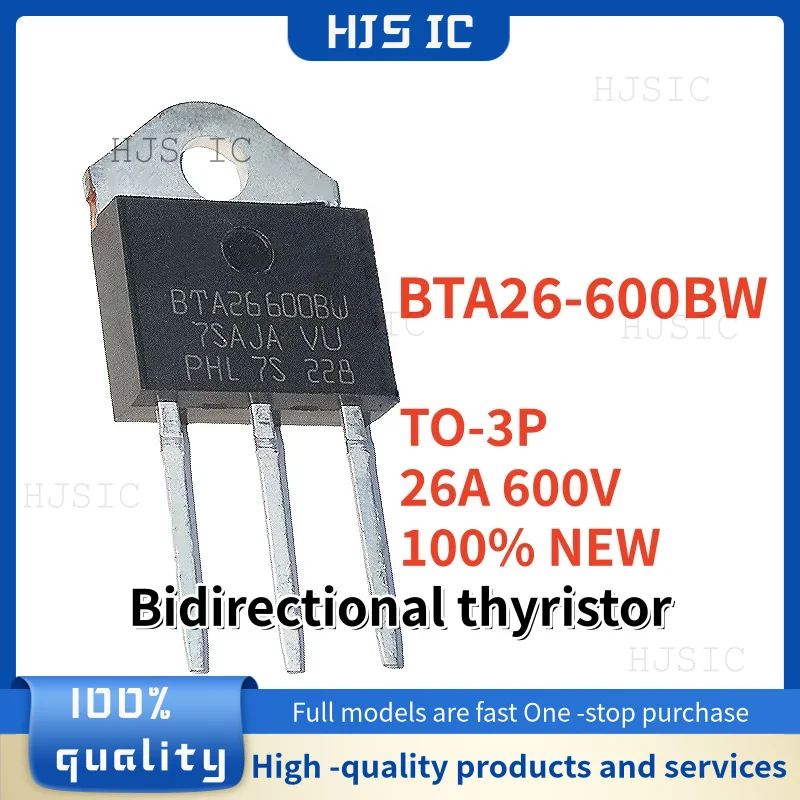 10PCS 100% NEW BTA26600BW BTA26-600BW BTA26 600BW TO-3P 26A 600V Bidirectional silicon controllable Thyristor electronic