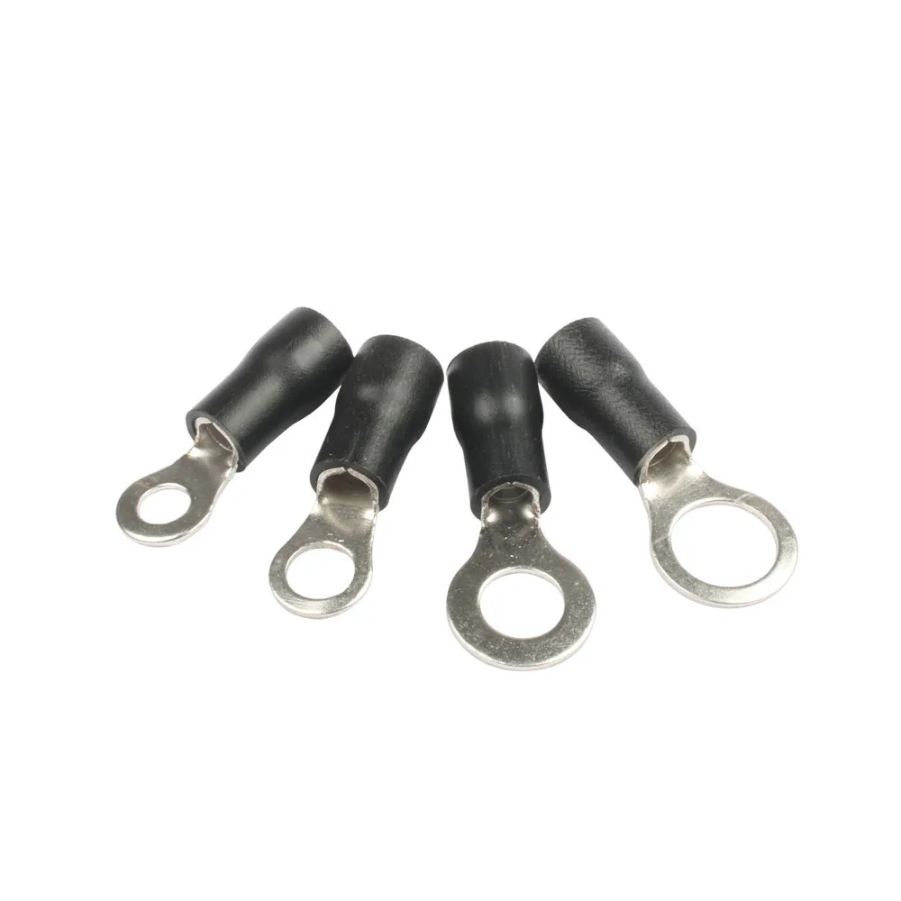 DIANQI RV3 Black Ring insulated terminal Cable Wire Connector suit 2.5-4mm cable Crimp Terminal 100PCS/Pack RV3.5-8 RV