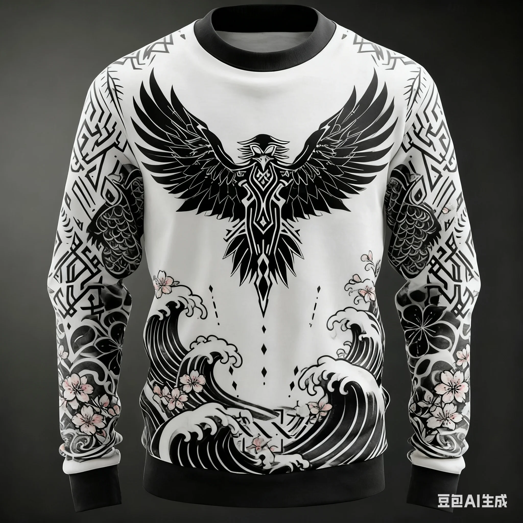 مضحك ثلاثية الأبعاد النسر طباعة هوديس للرجال موضة القراصنة رمز نمط Vintage الملابس الخريف والشتاء بلوزات س الرقبة عادية #2