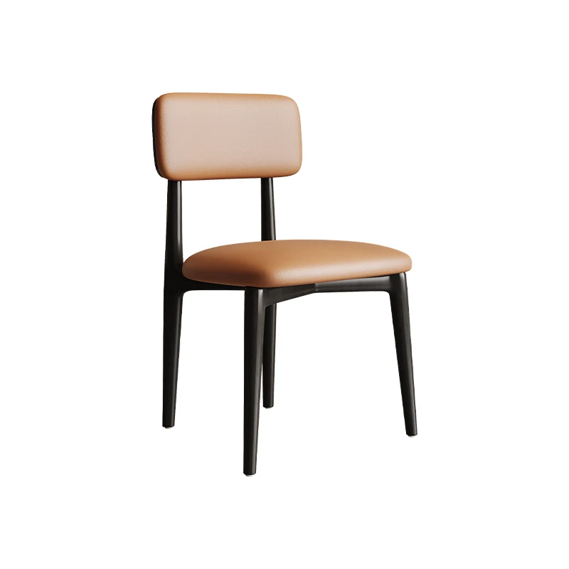 #Minimalist Solid Wood Dining Chair, Microfiber Leather Upholstered Armless Nordic Side Chair