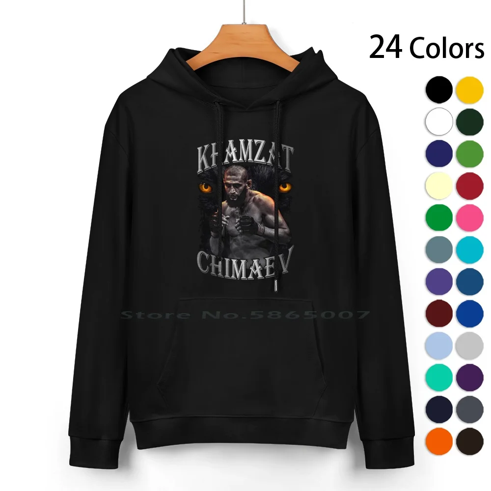 Khamzat Chimaev Pure Cotton Hoodie Sweater 24 Colors Khamzat Chimaev Borz Chechen Wolf Smashem All Mixed Martial Artist