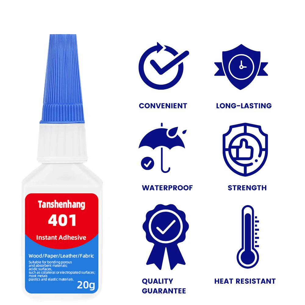 20g 401 498インスタント速乾接着剤 強力接着剤 耐熱接着剤 金属 プラスチック PVC対応 強力液体接着剤
