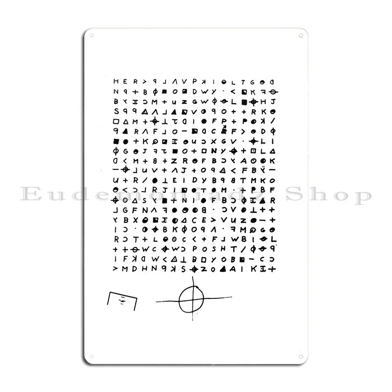 Zodiac Killer Cipher Metal Plaque Vintage Vintage Wall Decor Iron Wall Decor Tin Sign Poster
