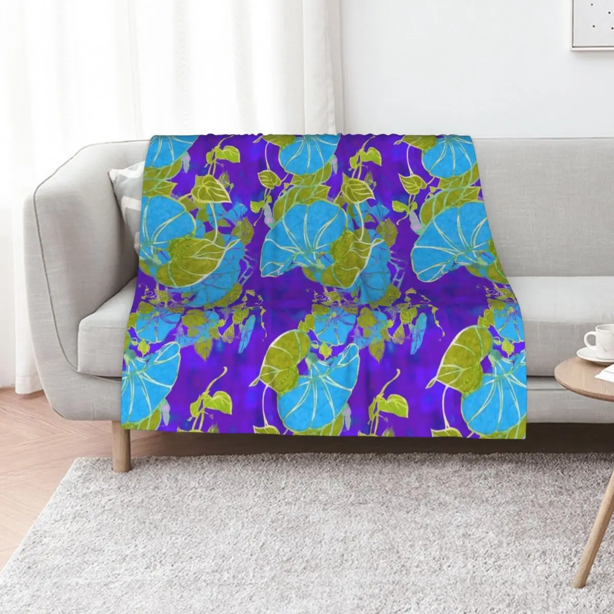 

Morning Glories RB Throw Blanket for babies sofa bed Soft Plaid Picnic Blankets