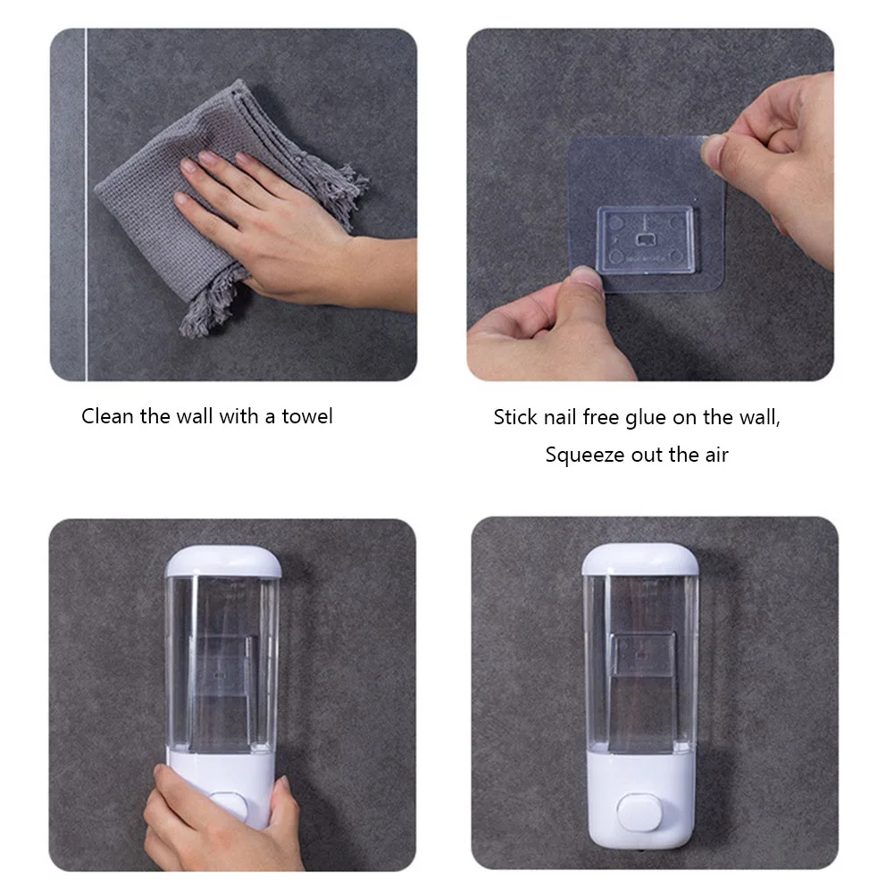 500/1000ML Soap Dispenser Bathroom Wall Mount Shower Shampoo Bottle Lotion Container Holder Double Head Foam Hand Wash Dispenser