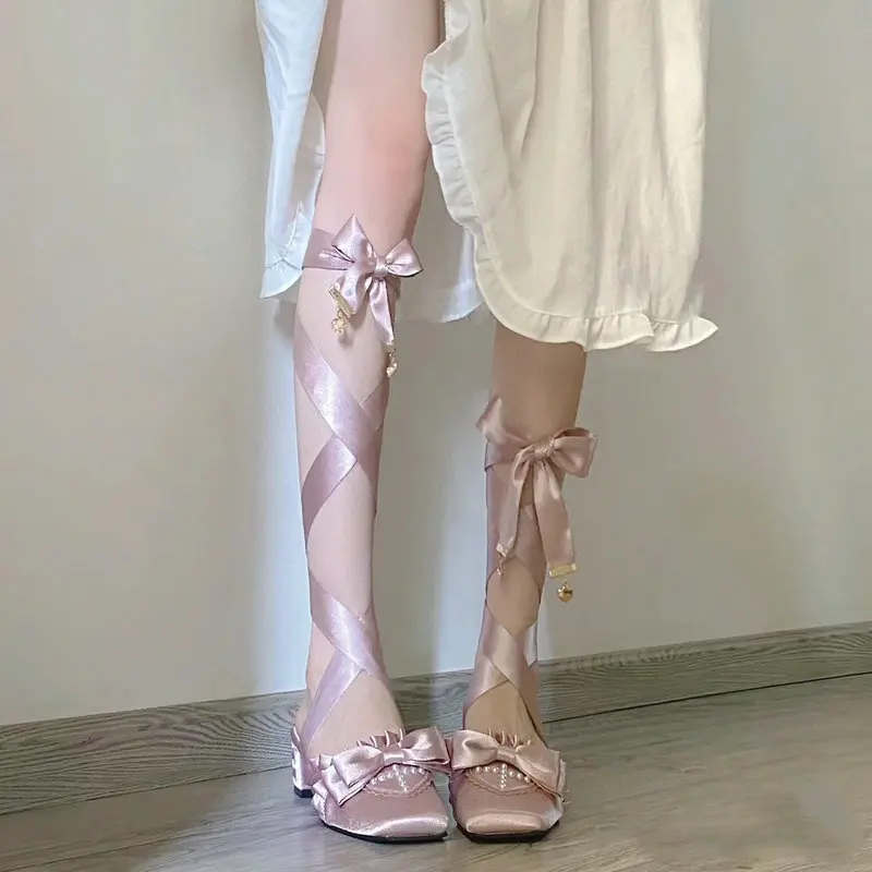 French Fairy Lace-Up Single Shoe Ballet Thick With Lolita Design Sense Of Minority Evening Gentle Evening Wind Pumps image 4