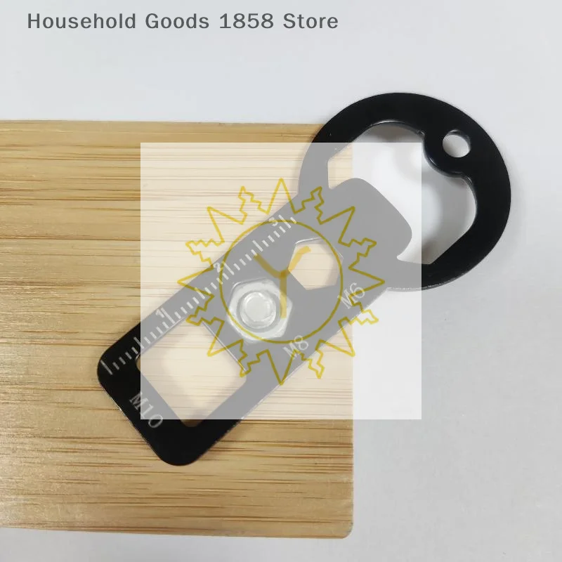 Multifunctional EDC Keychain Tool - Bottle Opener, Hex Wrench (M6/M8/M10), Ruler & Seat Belt Buckle, Stainless Steel Multi-Tool