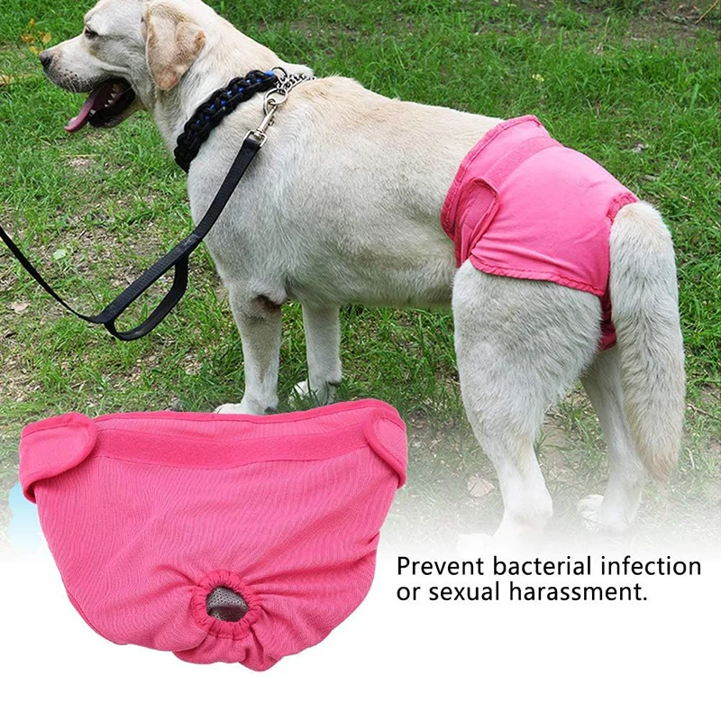 Washable Cotton Female Dog Diapers Wraps Reusable Pet Physiological Pant Puppy Underwear Briefs Super-Absorbent and Comfortable