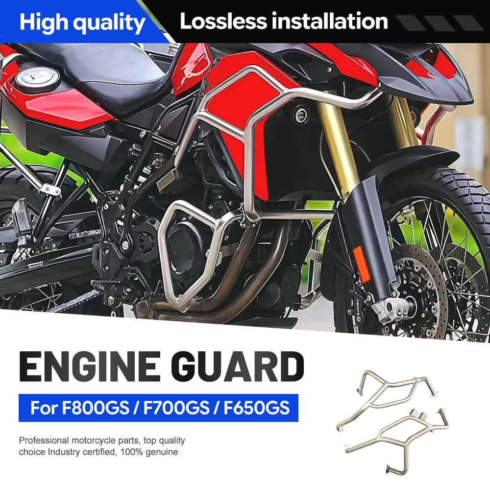 For BMW F800GS F700GS F650GS Crash Bar Off Road Mod For Tour & Daily Rider Bike Protector Stainless Steel No Drill Frame Guard