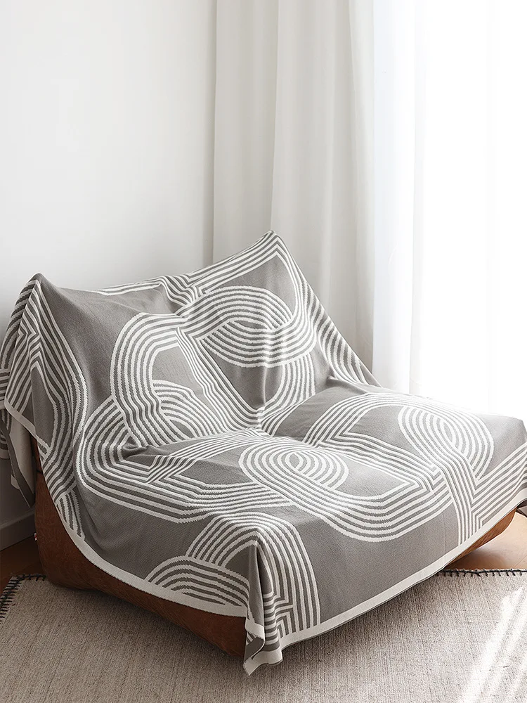 Nordic Geometric Knitted Blanket for Beds Modern Simplicity Sofa Cover Luxury Throw Blanket Home Decor Bed End Towel Soft Shawl
