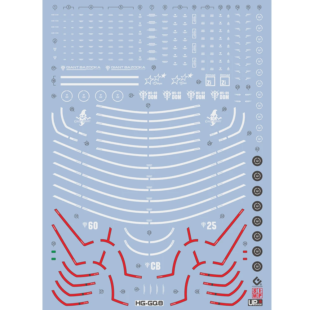 EVO Decal HG GQ RICK DOM 1/144 GAIA ORTEGA Fluorescence Water Sticker