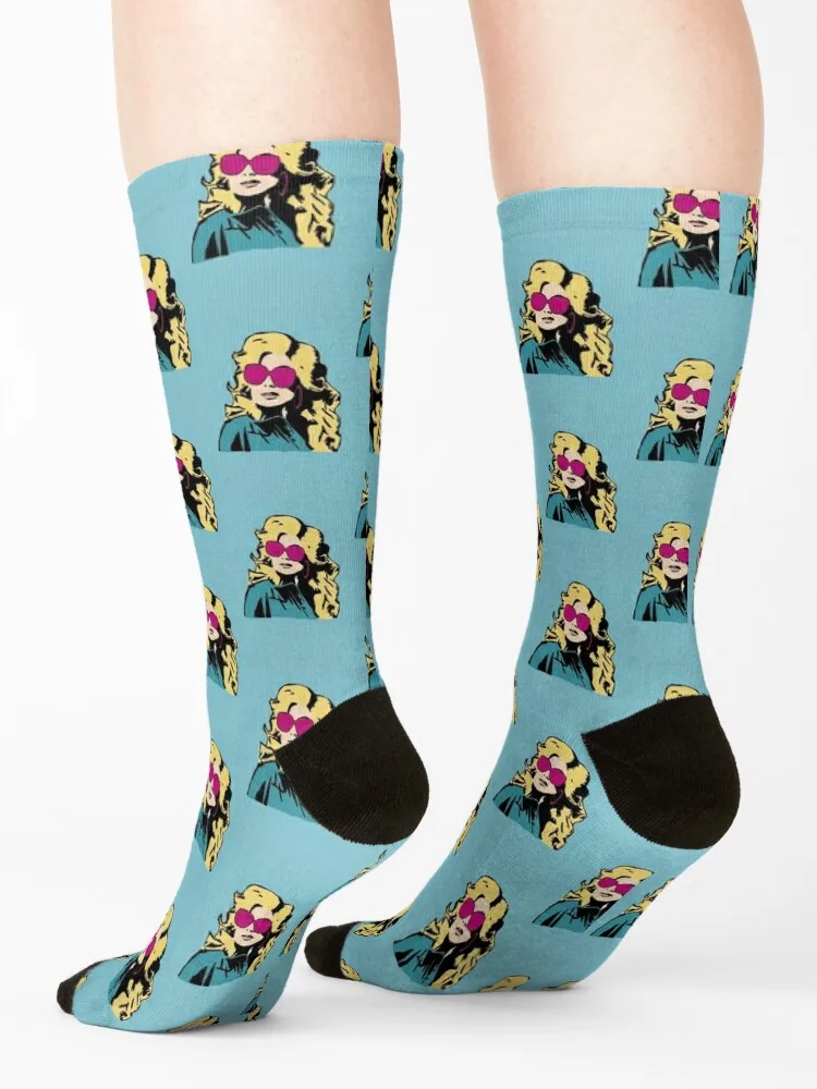 Dolly Parton Basic Outline Socks sports and leisure valentine gift ideas Crossfit Soccer Socks For Man Women's