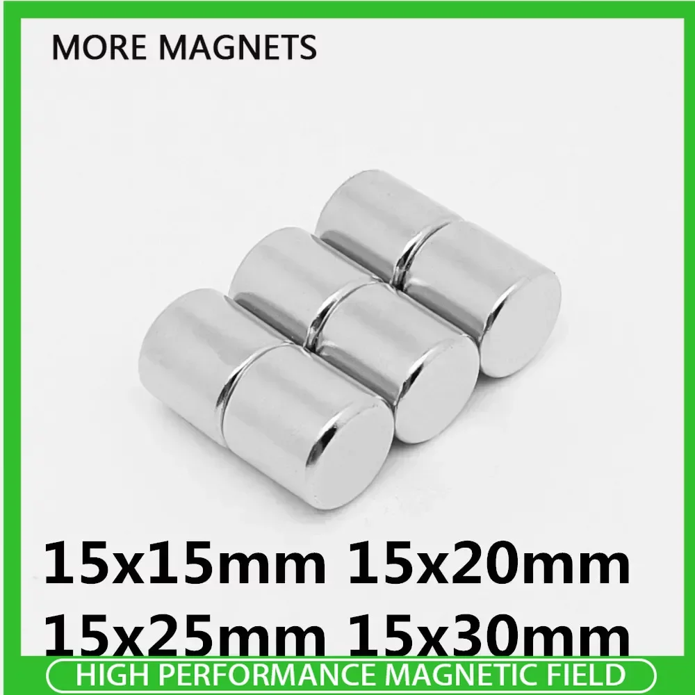 

15x15 15x20 15x25 15x30 mm Round NdFeB Super Strong Neodymium Magnet N35 Super Powerful Rare Earth NdFeB Iron Boron Magnets