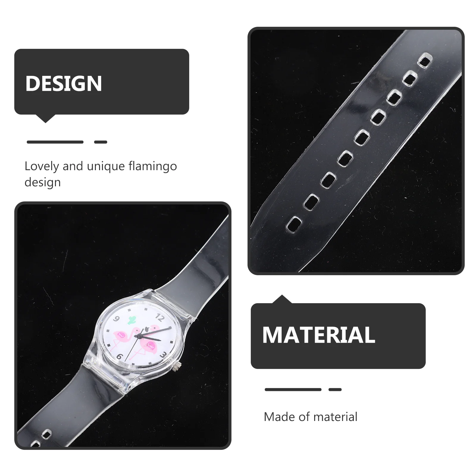 1 قطعة فلامنغو الإبداعية الكوارتز سيليكون كوارتز ساعة هدية عيد ميلاد ساعة جميلة رائعتين الطلاب على مدار الساعة #6