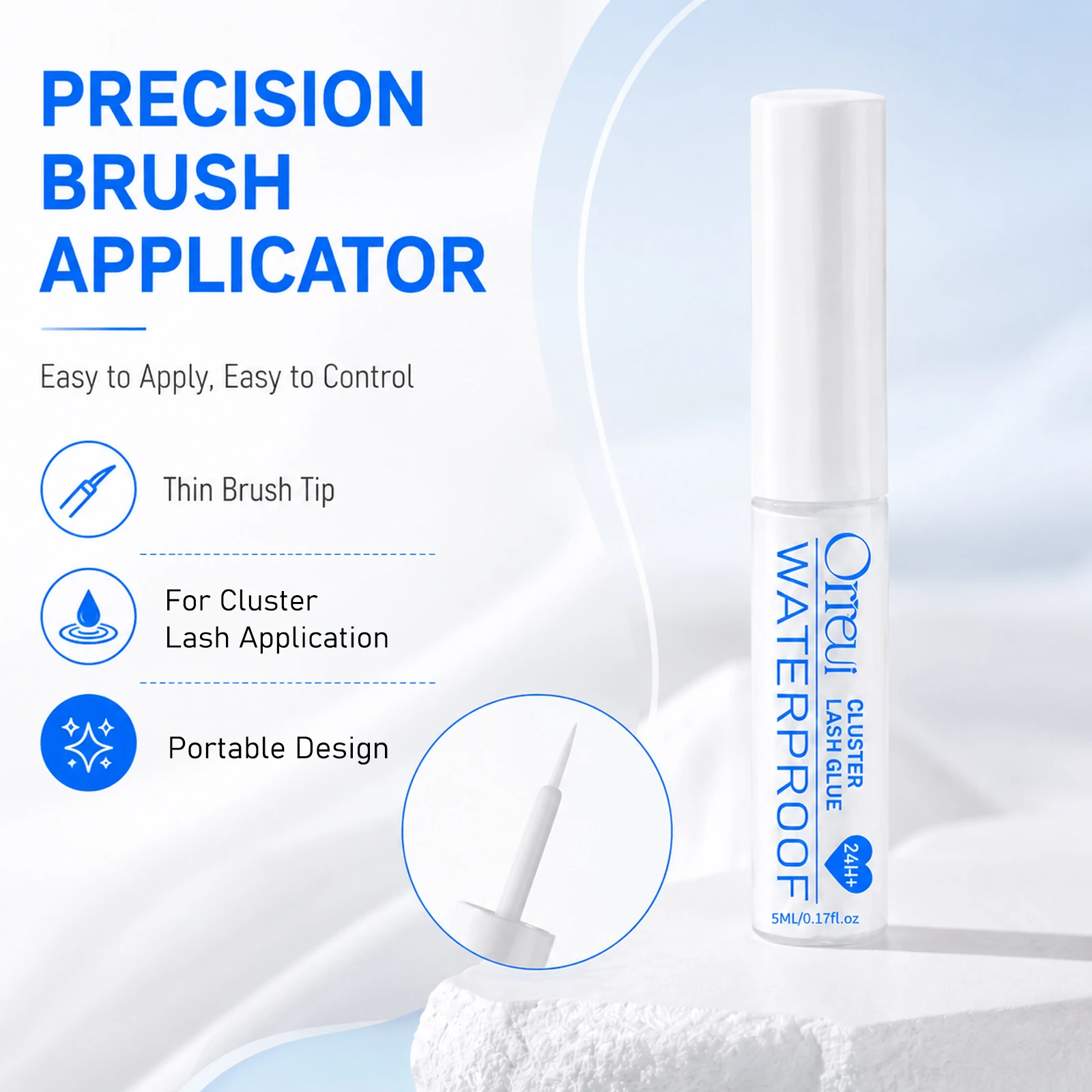 10ML Waterproof Super Strong Adhesive Eyelash Glue Transparent Long-lasting Mink Eyelash Adhesive with Brush Beginner Friendly