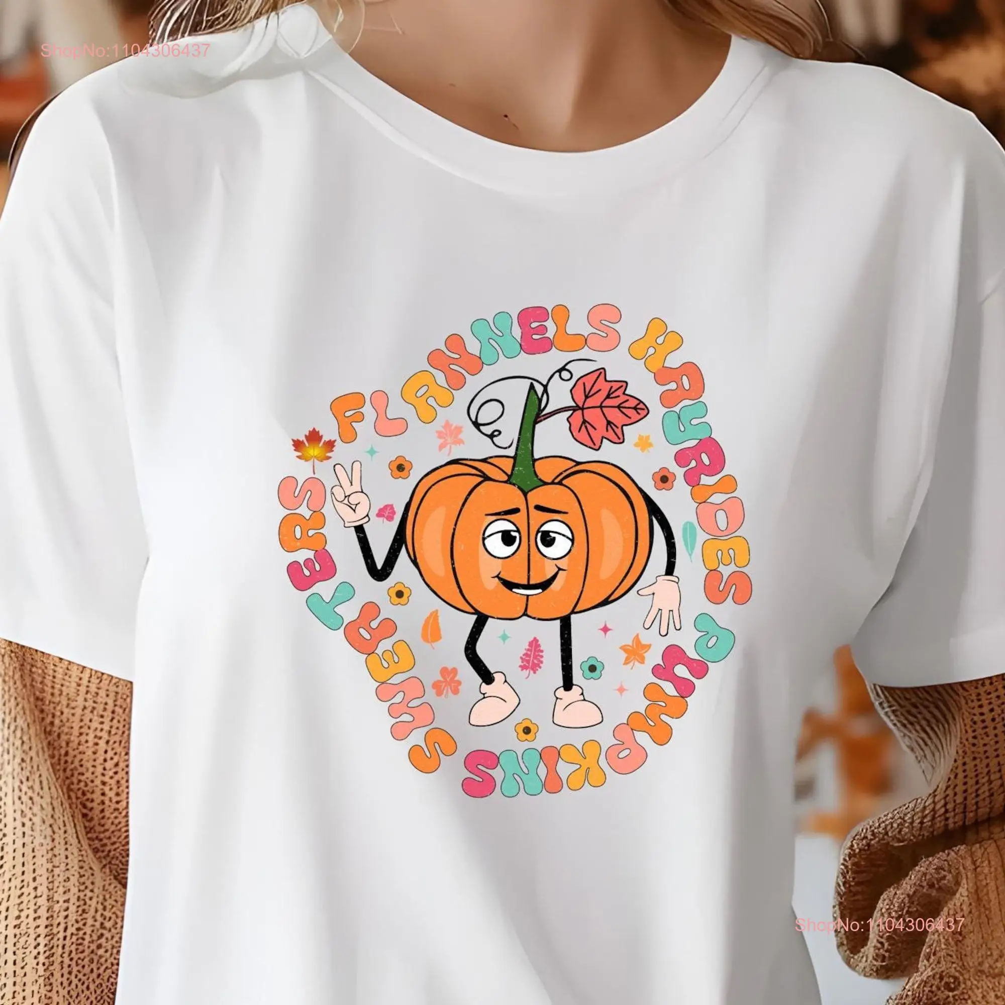 Thanksgiving T Shirt Flannels Hayrides Pumpkins Swerters Retro Fall Funny Pumpkin Family Dinner long or short sleeves